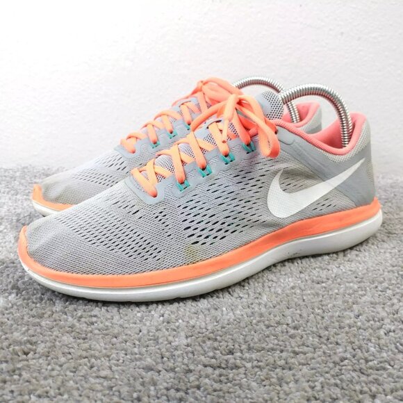 Nike Flex 2016 Run Womens Size 8.5 Running Shoes Gray Orange 830751-003 - Picture 1 of 11